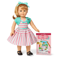 American Girl doll Maryellen and a book